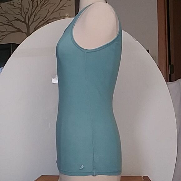Aerie Y2K Light Blue / Green ribbed tank top Silver Stitching with Silve… - Picture 6 of 7